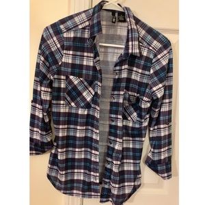 Blue plaid flannel